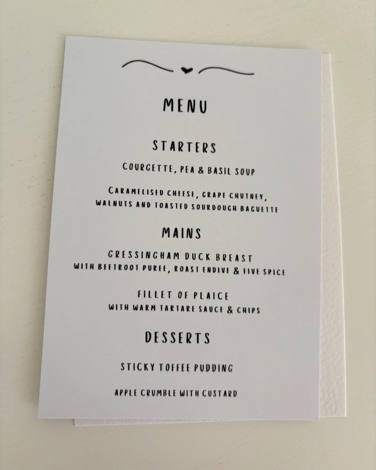 Personalised Wedding, Special Occasions Menu Cards