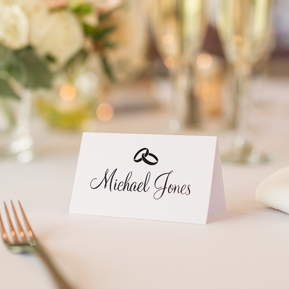 Personalised Name Place Cards with Menu Cards for Wedding and Special Occasions