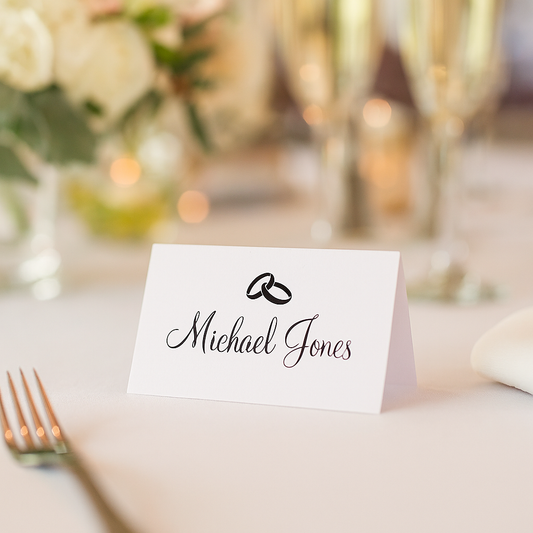 Personalised Name Place Cards with Menu Cards for Wedding and Special Occasions